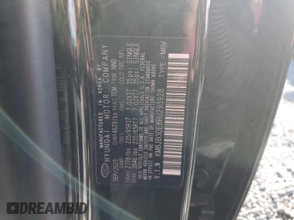 ✅ 2024 Hyundai Tucson SEL • VIN: KM8JB3DE8RU293928 • Lot: 81270235. Listed on Copart with 24,768 mi. Free auction sales archive from the USA and detailed vehicle history report at DreamBid. Image 14.