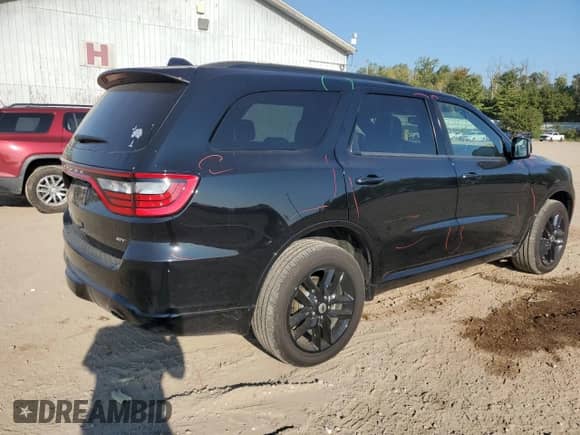 2024 Dodge Durango GT Plus with VIN 1C4RDJDG5RC207567, listed as a Copart auction lot 80162505 with 22,418 mi miles and Salvage title. Bid and sale history available at DreamBid. Image 3.