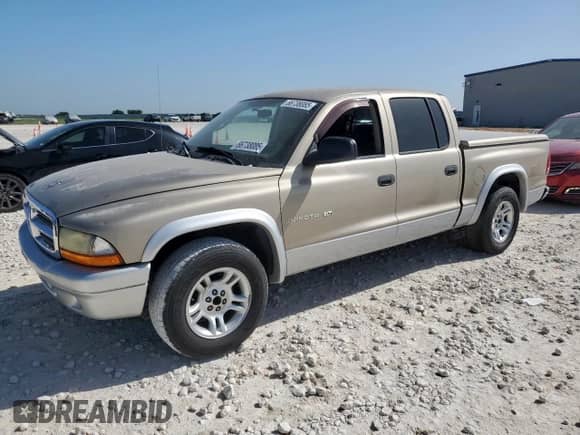 2002 Dodge Dakota SLT z VIN 1B7HL48XX2S693282, wystawiony jako Copart lot #66738085 z przebiegiem 142 180 mil mil oraz Czysty tytuł • Clean title. Historia ofert i sprzedaży dostępna na DreamBid. Obrazek 1.
