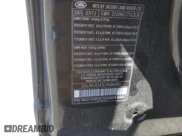 ✅ 2013 Land Rover LR4 Lux • VIN: SALAK2D43DA686860 • Lot: 62707035. Wystawiony na Copart z przebiegiem 110 085 mil. Bezpłatny archiwum sprzedaży aukcyjnych z USA i szczegółowy raport historii pojazdu na DreamBid. Zdjęcie 12.