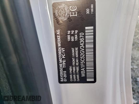 ✅ 2016 BMW 2 Series 228i • VIN: WBA1F5C52GV343670 • Lot: 93628905. Listed on Copart with 78,078 mi. Free auction sales archive from the USA and detailed vehicle history report at DreamBid. Image 12.