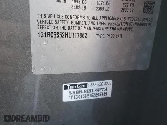 ✅ 2017 Chevrolet Volt LT • VIN: 1G1RC6S52HU117862 • Lot: 76180914. Wystawiony na Copart z przebiegiem 237 550 mil. Bezpłatny archiwum sprzedaży aukcyjnych z USA i szczegółowy raport historii pojazdu na DreamBid. Zdjęcie 12.