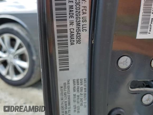 ✅ 2021 Dodge Challenger SXT • VIN: 2C3CDZGG3MH543292 • Lot: 64721415. Listed on Copart with 46,919 mi. Free auction sales archive from the USA and detailed vehicle history report at DreamBid. Image 12.