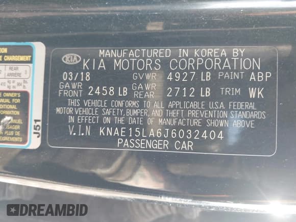 ✅ 2018 Kia Stinger • VIN: KNAE15LA6J6032404 • Lot: 42267724. Listed on IAAI with 160,575 mi. Free auction sales archive from the USA and detailed vehicle history report at DreamBid. Image 9.