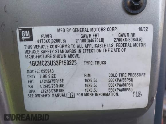 ✅ 2003 Chevrolet Silverado 2500HD LS • VIN: 1GCHC23U33F150223 • Lot: 43705201. Wystawiony na IAAI z przebiegiem 180 674 mil. Bezpłatny archiwum sprzedaży aukcyjnych z USA i szczegółowy raport historii pojazdu na DreamBid. Zdjęcie 9.