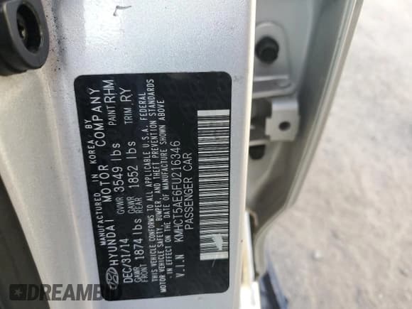 ✅ 2015 Hyundai Accent GS • VIN: KMHCT5AE6FU216346 • Лот: 73585093. Опубликован ранее на Copart с пробегом 28 747 миль. Бесплатный доступ к архиву аукционных продаж из США и подробный отчёт об истории автомобиля на DreamBid. Изображение 13.