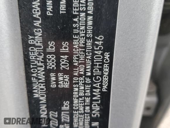 ✅ 2023 Hyundai Elantra SEL • VIN: 5NPLM4AG1PH104546 • Lot: 91847435. Listed on Copart with 77,889 mi. Free auction sales archive from the USA and detailed vehicle history report at DreamBid. Image 12.