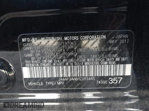 ✅ 2017 Mitsubishi Outlander SE • VIN: JA4AP3AW6HZ055445 • Лот: 41452073. Опубликован ранее на IAAI с пробегом 115 585 миль. Бесплатный доступ к архиву аукционных продаж из США и подробный отчёт об истории автомобиля на DreamBid. Изображение 9.