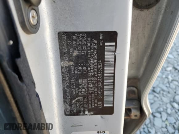 ✅ 2010 Hyundai Santa Fe SE • VIN: 5NMSHDAG1AH352624 • Lot: 76603304. Listed on Copart with 182,184 mi. Free auction sales archive from the USA and detailed vehicle history report at DreamBid. Image 13.