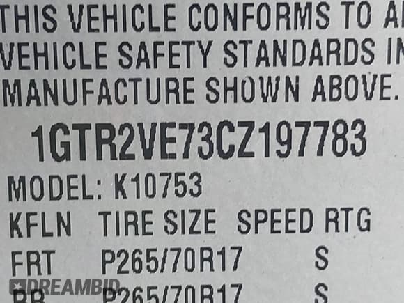 ✅ 2012 GMC Sierra 1500 SLE • VIN: 1GTR2VE73CZ197783 • Lot: 42028377. Wystawiony na IAAI z przebiegiem 187 780 mil. Bezpłatny archiwum sprzedaży aukcyjnych z USA i szczegółowy raport historii pojazdu na DreamBid. Zdjęcie 9.