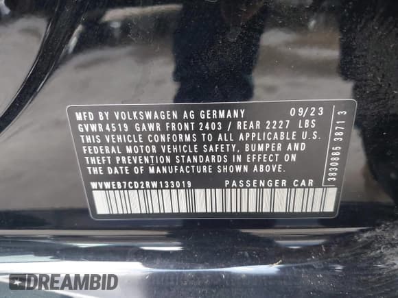 ✅ 2024 Volkswagen Golf R • VIN: WVWEB7CD2RW133019 • Лот: 43554477. Опубликован ранее на IAAI с пробегом 37 464 миль. Бесплатный доступ к архиву аукционных продаж из США и подробный отчёт об истории автомобиля на DreamBid. Изображение 9.