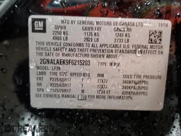 ✅ 2015 Chevrolet Equinox LS • VIN: 2GNALAEK9F6215203 • Лот: 69769804. Опубликован ранее на Copart с пробегом 116 877 миль. Бесплатный доступ к архиву аукционных продаж из США и подробный отчёт об истории автомобиля на DreamBid. Изображение 13.