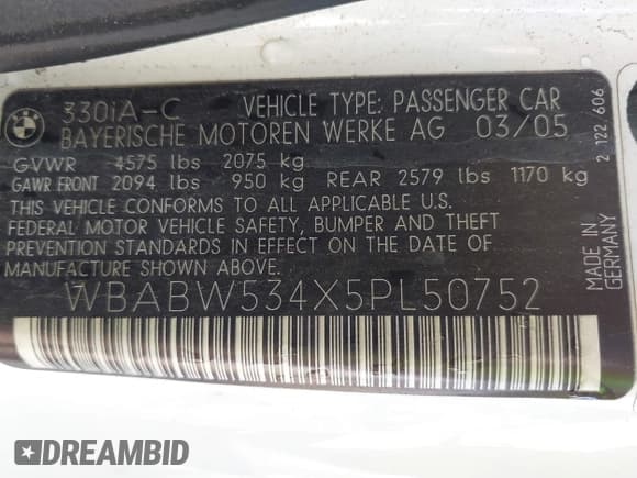 ✅ 2005 BMW 3 Series 330Ci • VIN: WBABW534X5PL50752 • Lot: 43371772. Wystawiony na IAAI z przebiegiem 118 739 mil. Bezpłatny archiwum sprzedaży aukcyjnych z USA i szczegółowy raport historii pojazdu na DreamBid. Zdjęcie 9.