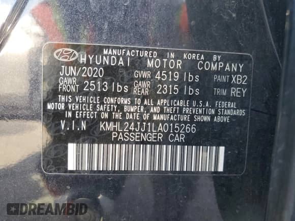 ✅ 2020 Hyundai Sonata Blue • VIN: KMHL24JJ1LA015266 • Лот: 81714165. Опубликован ранее на Copart с пробегом 118 939 миль. Бесплатный доступ к архиву аукционных продаж из США и подробный отчёт об истории автомобиля на DreamBid. Изображение 13.