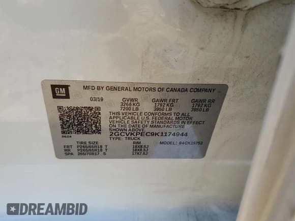 ✅ 2019 Chevrolet Silverado 1500 LT • VIN: 2GCVKPEC9K1174944 • Lot: 79903274. Listed on Copart with 39,234 mi. Free auction sales archive from the USA and detailed vehicle history report at DreamBid. Image 12.