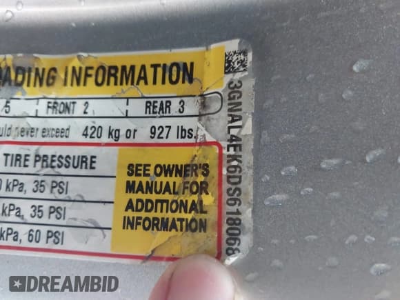 ✅ 2013 Chevrolet Captiva Sport LTZ • VIN: 3GNAL4EK6DS618068 • Lot: 42306782. Wystawiony na IAAI z przebiegiem 100 742 mil. Bezpłatny archiwum sprzedaży aukcyjnych z USA i szczegółowy raport historii pojazdu na DreamBid. Zdjęcie 9.