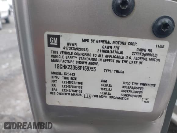 ✅ 2006 Chevrolet Silverado 2500HD LT3 • VIN: 1GCHK23D56F159755 • Лот: 41299166. Опубликован ранее на IAAI с пробегом 377 183 миль. Бесплатный доступ к архиву аукционных продаж из США и подробный отчёт об истории автомобиля на DreamBid. Изображение 9.