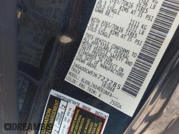 ✅ 2018 Nissan Frontier SV • VIN: 1N6AD0CW9JN722285 • Лот: 42115380. Опубликован ранее на IAAI с пробегом 35 176 миль. Бесплатный доступ к архиву аукционных продаж из США и подробный отчёт об истории автомобиля на DreamBid. Изображение 9.