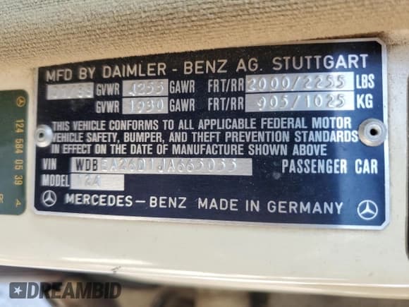 ✅ 1988 Mercedes-Benz 260 • VIN: WDBEA26D1JA665055 • Lot: 68353844. Wystawiony na Copart z przebiegiem 249 287 mil. Bezpłatny archiwum sprzedaży aukcyjnych z USA i szczegółowy raport historii pojazdu na DreamBid. Zdjęcie 12.