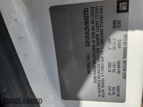 ✅ 2007 Pontiac G6 GT • VIN: 1G2ZH361674101472 • Lot: 84385485. Wystawiony na Copart z przebiegiem 135 187 mil. Bezpłatny archiwum sprzedaży aukcyjnych z USA i szczegółowy raport historii pojazdu na DreamBid. Zdjęcie 12.