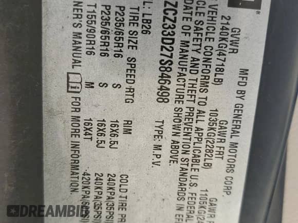 ✅ 2007 Saturn VUE I4 • VIN: 5GZCZ33D27S846498 • Lot: 81807264. Wystawiony na Copart z przebiegiem 163 560 mil. Bezpłatny archiwum sprzedaży aukcyjnych z USA i szczegółowy raport historii pojazdu na DreamBid. Zdjęcie 13.