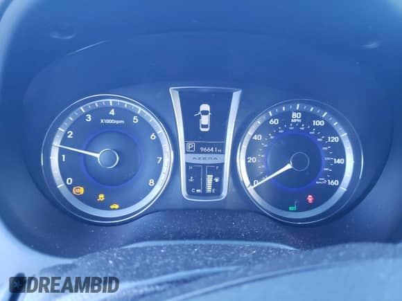 2013 Hyundai Azera with VIN KMHFG4JG4DA227048, listed as a Copart auction lot 86703774 with 96,641 mi miles and Salvage title. Bid and sale history available at DreamBid. Image 9.