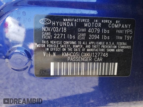 ✅ 2019 Hyundai Ioniq Limited • VIN: KMHC05LCXKU127748 • Lot: 81487984. Wystawiony na Copart z przebiegiem 41 792 mil. Bezpłatny archiwum sprzedaży aukcyjnych z USA i szczegółowy raport historii pojazdu na DreamBid. Zdjęcie 13.