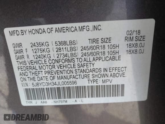 ✅ 2018 Acura MDX • VIN: 5J8YD3H34JL005596 • Лот: 41507285. Опубликован ранее на IAAI с пробегом 122 408 миль. Бесплатный доступ к архиву аукционных продаж из США и подробный отчёт об истории автомобиля на DreamBid. Изображение 9.