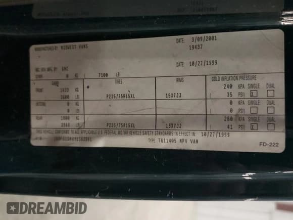 ✅ 2000 GMC Savana Cargo RV Conversion • VIN: 1GDFG15M8Y1152861 • Lot: 61837935. Wystawiony na Copart z przebiegiem 173 973 mil. Bezpłatny archiwum sprzedaży aukcyjnych z USA i szczegółowy raport historii pojazdu na DreamBid. Zdjęcie 13.