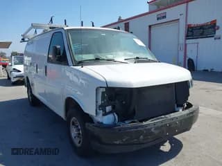 ✅ 2023 Chevrolet Express Cargo • VIN: 1GCWGAFP2P1100606 • Lot: 42450171. Listed on IAAI with 34,000 mi. Free auction sales archive from the USA and detailed vehicle history report at DreamBid. Image 1.