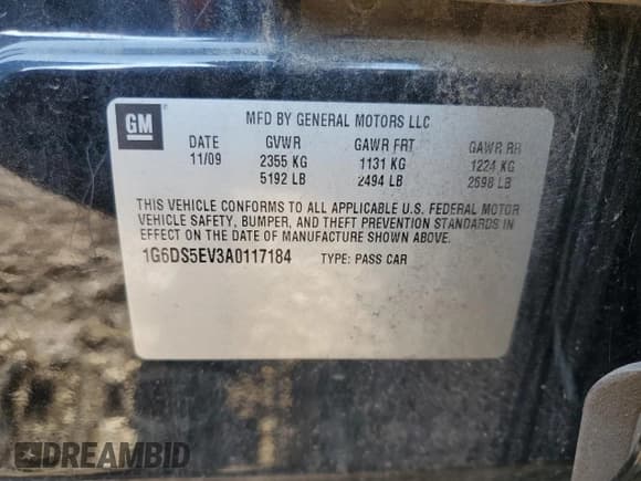 ✅ 2010 Cadillac CTS Premium • VIN: 1G6DS5EV3A0117184 • Lot: 67007345. Wystawiony na Copart z przebiegiem 179 976 mil. Bezpłatny archiwum sprzedaży aukcyjnych z USA i szczegółowy raport historii pojazdu na DreamBid. Zdjęcie 12.