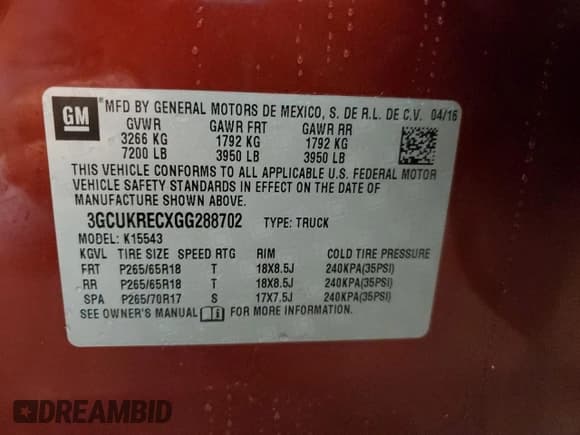✅ 2016 Chevrolet Silverado 1500 LT • VIN: 3GCUKRECXGG288702 • Lot: 89875755. Wystawiony na Copart z przebiegiem 143 021 mil. Bezpłatny archiwum sprzedaży aukcyjnych z USA i szczegółowy raport historii pojazdu na DreamBid. Zdjęcie 12.
