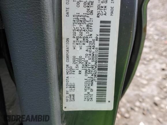 ✅ 1992 Toyota 4Runner • VIN: JT3RN37W0N6000108 • Лот: 55354815. Опубликован ранее на Copart с пробегом 239 533 миль. Бесплатный доступ к архиву аукционных продаж из США и подробный отчёт об истории автомобиля на DreamBid. Изображение 12.