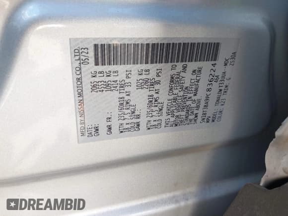 ✅ 2023 Nissan Rogue SV • VIN: 5N1BT3BA9PC836224 • Лот: 43155746. Опубликован ранее на IAAI с пробегом 51 993 миль. Бесплатный доступ к архиву аукционных продаж из США и подробный отчёт об истории автомобиля на DreamBid. Изображение 9.