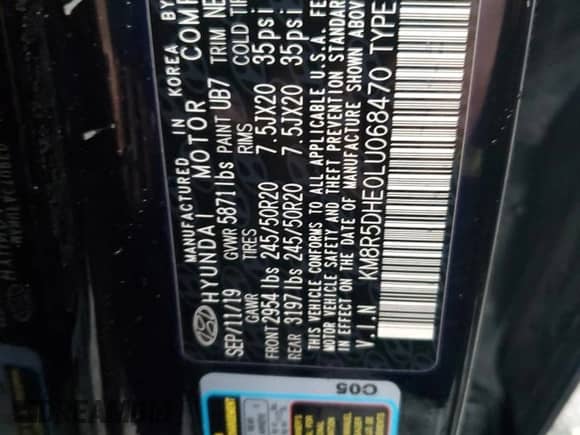2020 Hyundai Palisade Limited with VIN KM8R5DHE0LU068470, listed as a Copart auction lot 66690514 with 61,431 mi miles and Salvage title. Bid and sale history available at DreamBid. Image 13.