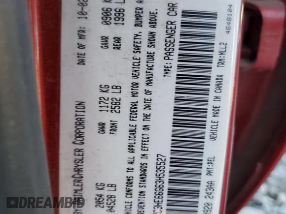 ✅ 2003 Chrysler 300M M • VIN: 2C3HE66G63H535527 • Lot: 84833024. Wystawiony na Copart z przebiegiem 162 089 mil. Bezpłatny archiwum sprzedaży aukcyjnych z USA i szczegółowy raport historii pojazdu na DreamBid. Zdjęcie 12.