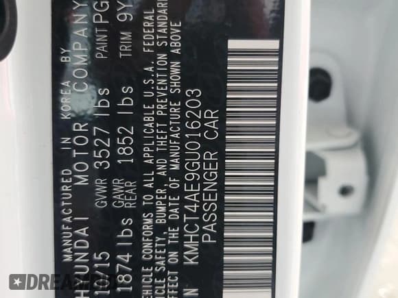 ✅ 2016 Hyundai Accent SE • VIN: KMHCT4AE9GU016203 • Лот: 62063704. Опубликован ранее на Copart с пробегом 56 561 миль. Бесплатный доступ к архиву аукционных продаж из США и подробный отчёт об истории автомобиля на DreamBid. Изображение 12.