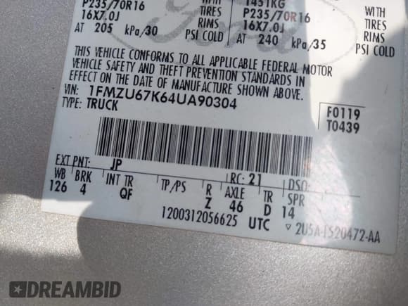 ✅ 2004 Ford Explorer Sport Trac XLS • VIN: 1FMZU67K64UA90304 • Лот: 42429791. Опубликован ранее на IAAI с пробегом Не указан. Бесплатный доступ к архиву аукционных продаж из США и подробный отчёт об истории автомобиля на DreamBid. Изображение 9.