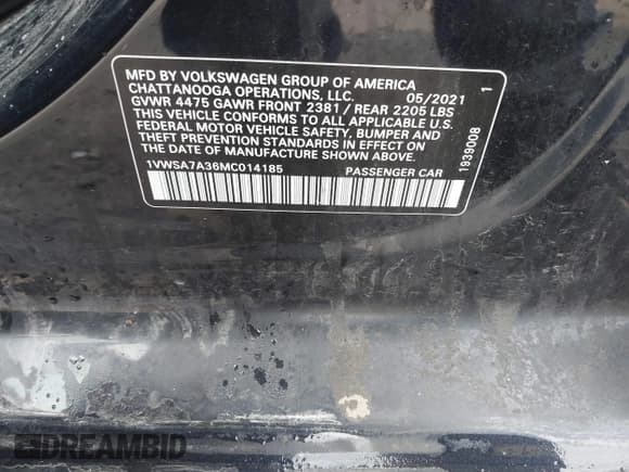 ✅ 2021 Volkswagen Passat SE • VIN: 1VWSA7A36MC014185 • Лот: 41915701. Опубликован ранее на IAAI с пробегом 175 043 миль. Бесплатный доступ к архиву аукционных продаж из США и подробный отчёт об истории автомобиля на DreamBid. Изображение 9.