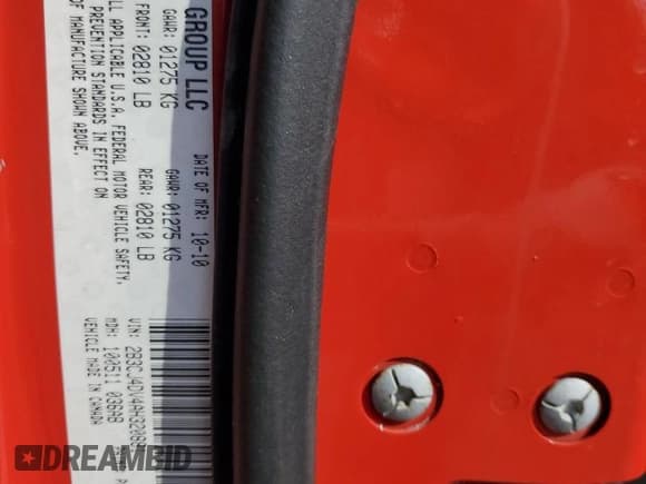 ✅ 2010 Dodge Challenger SE • VIN: 2B3CJ4DV4AH320881 • Lot: 43661095. Wystawiony na Copart z przebiegiem 193 117 mil. Bezpłatny archiwum sprzedaży aukcyjnych z USA i szczegółowy raport historii pojazdu na DreamBid. Zdjęcie 12.