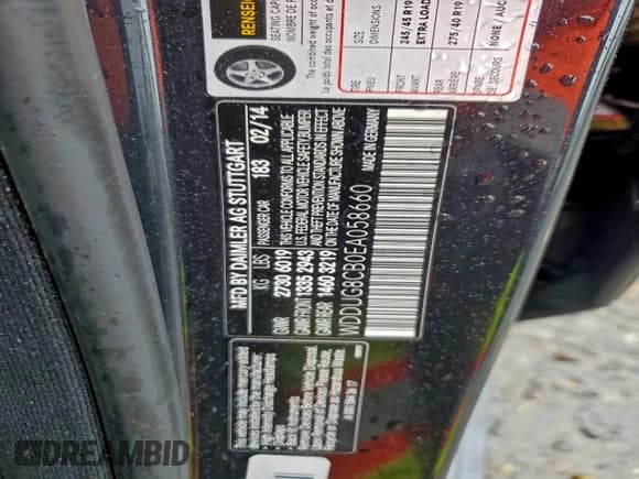 ✅ 2014 Mercedes-Benz S 550 • VIN: WDDUG8CB0EA058660 • Lot: 96379455. Listed on Copart with 100,080 mi. Free auction sales archive from the USA and detailed vehicle history report at DreamBid. Image 12.