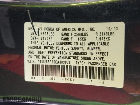 ✅ 2014 Acura TL Technology • VIN: 19UUA8F59EA003076 • Лот: 42301365. Опубликован ранее на IAAI с пробегом 154 974 миль. Бесплатный доступ к архиву аукционных продаж из США и подробный отчёт об истории автомобиля на DreamBid. Изображение 9.