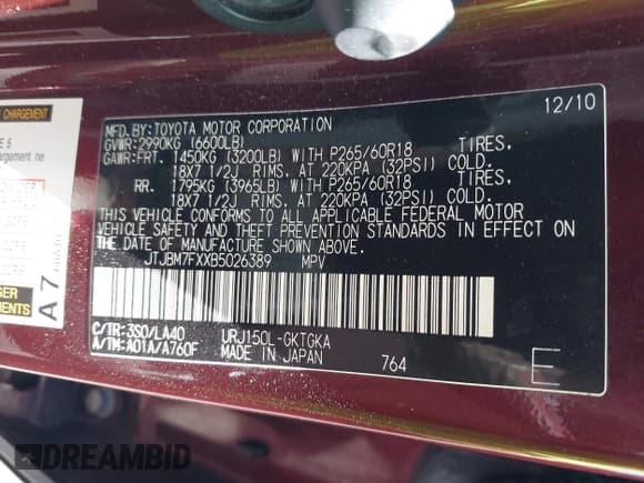 ✅ 2011 Lexus GX 460 • VIN: JTJBM7FXXB5026389 • Lot: 42860971. Wystawiony na IAAI z przebiegiem 272 432 mil. Bezpłatny archiwum sprzedaży aukcyjnych z USA i szczegółowy raport historii pojazdu na DreamBid. Zdjęcie 9.