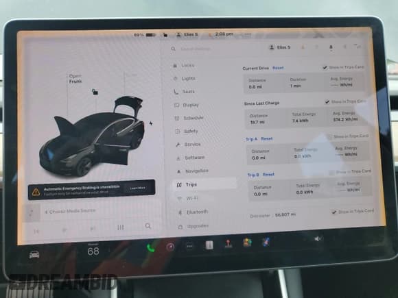 ✅ 2019 Tesla Model 3 Mid Range • VIN: 5YJ3E1EA6KF313189 • Lot: 83968795. Listed on Copart with 56,807 mi. Free auction sales archive from the USA and detailed vehicle history report at DreamBid. Image 9.