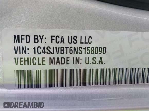 ✅ 2022 Jeep Wagoneer Series II • VIN: 1C4SJVBT6NS158090 • Lot: 43396125. Listed on IAAI with 36,740 mi. Free auction sales archive from the USA and detailed vehicle history report at DreamBid. Image 9.