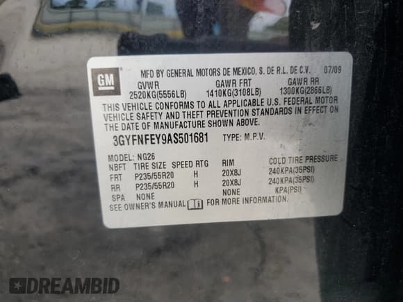 ✅ 2010 Cadillac SRX Premium Collection • VIN: 3GYFNFEY9AS501681 • Lot: 81077285. Listed on Copart with 103,990 mi. Free auction sales archive from the USA and detailed vehicle history report at DreamBid. Image 14.