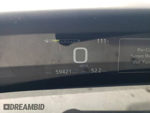 2021 Toyota Prius LE z VIN JTDKAMFP7M3176372, wystawiony jako Copart lot #68893794 z przebiegiem 59 421 mil mil oraz Szkoda całkowita • Salvage title. Historia ofert i sprzedaży dostępna na DreamBid. Obrazek 9.