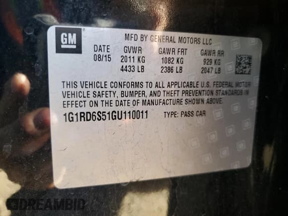 ✅ 2016 Chevrolet Volt Premier • VIN: 1G1RD6S51GU110011 • Lot: 71323974. Wystawiony na Copart z przebiegiem 78 427 mil. Bezpłatny archiwum sprzedaży aukcyjnych z USA i szczegółowy raport historii pojazdu na DreamBid. Zdjęcie 12.