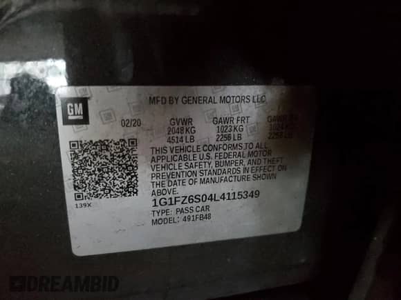 2020 Chevrolet Bolt EV Premier z VIN 1G1FZ6S04L4115349, wystawiony jako Copart lot #39865494 z przebiegiem 55 494 mil mil oraz . Historia ofert i sprzedaży dostępna na DreamBid. Obrazek 12.