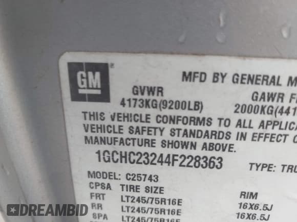 ✅ 2004 Chevrolet Silverado 2500HD LS • VIN: 1GCHC23244F228363 • Лот: 41906803. Опубликован ранее на IAAI с пробегом 270 983 миль. Бесплатный доступ к архиву аукционных продаж из США и подробный отчёт об истории автомобиля на DreamBid. Изображение 9.